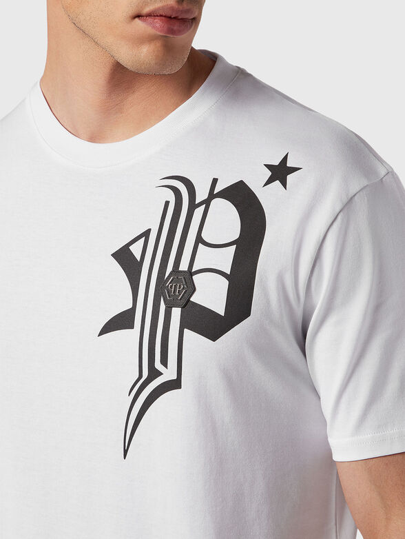 Accent back print T-shirt  - 4