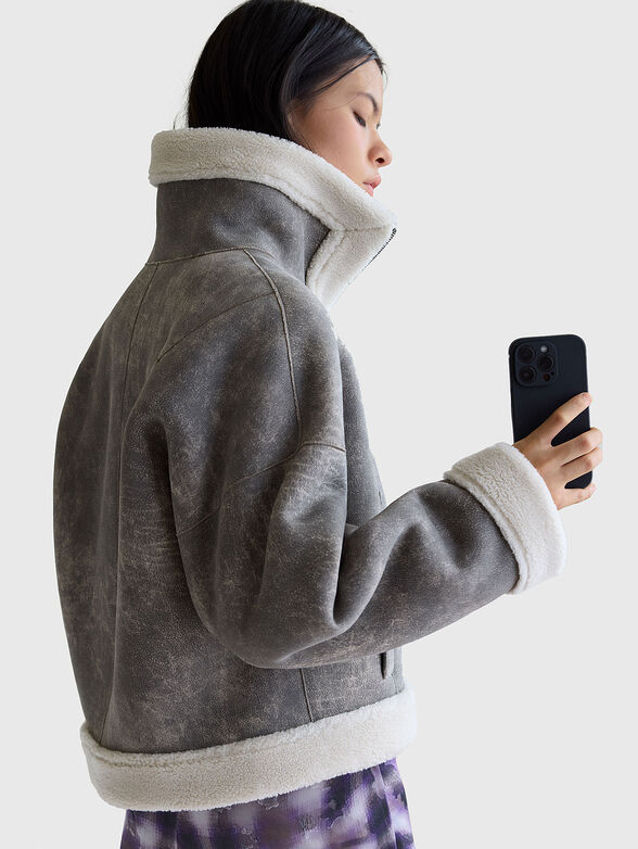 Faux leather jacket - 4