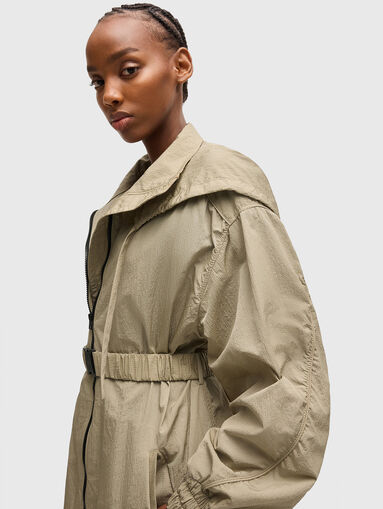 Long jacket with elastic belt - 5