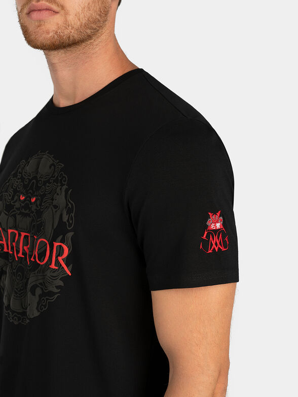 Black T-shirt with contrasting print - 2