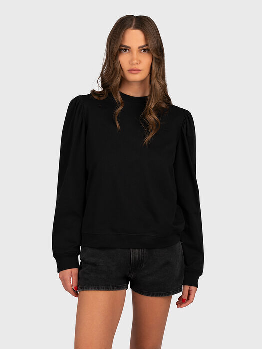 LAETITIA black sweatshirt with puff sleeves