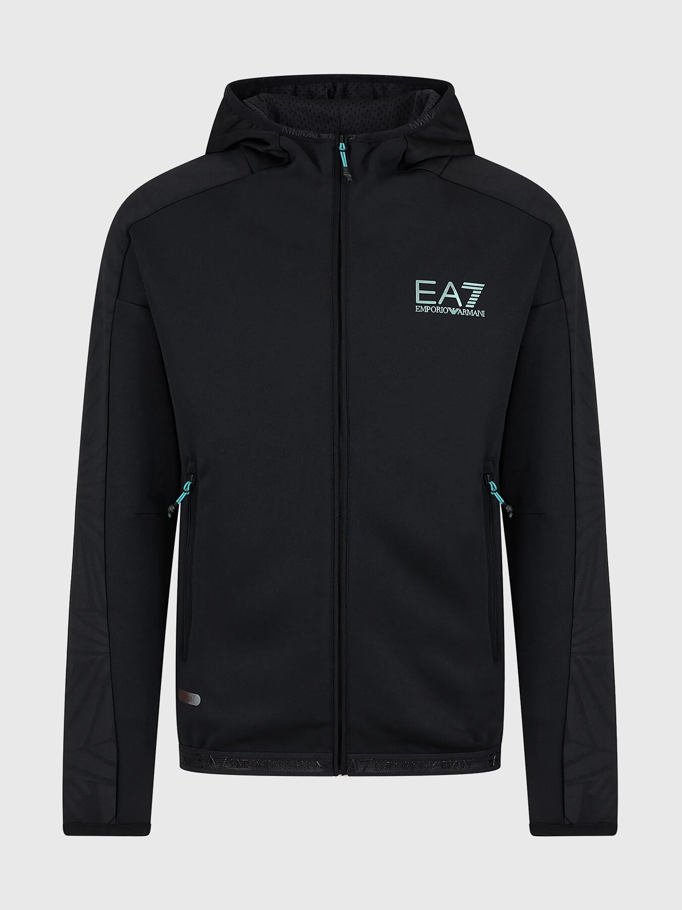 Ea7 black zip hoodie clearance
