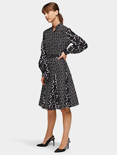 Silk dress with logo print - 3