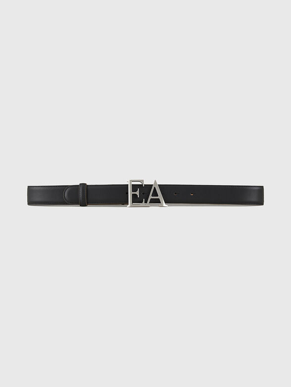Leather belt with logo buckle - 2