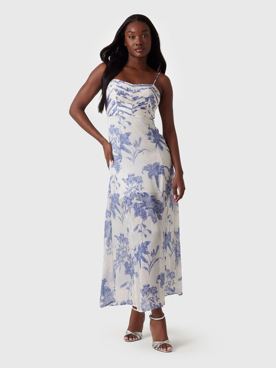ELLIE midi dress with floral motifs - 1
