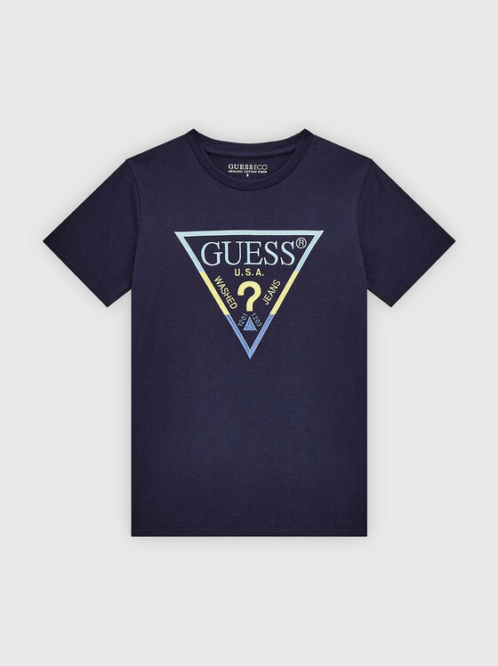 Dark blue t-shirt with logo print - 1