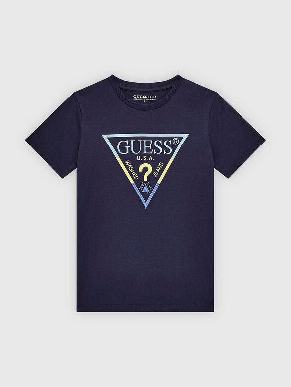 Dark blue t-shirt with logo print - 1