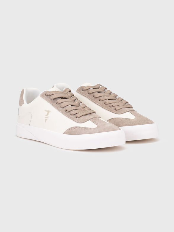 Leather sports shoes with suede details - 2
