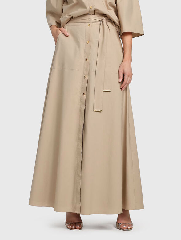 High waisted maxi skirt with buttons - 0