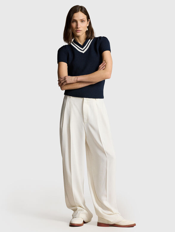 V-neck sweater with short sleeves - 2
