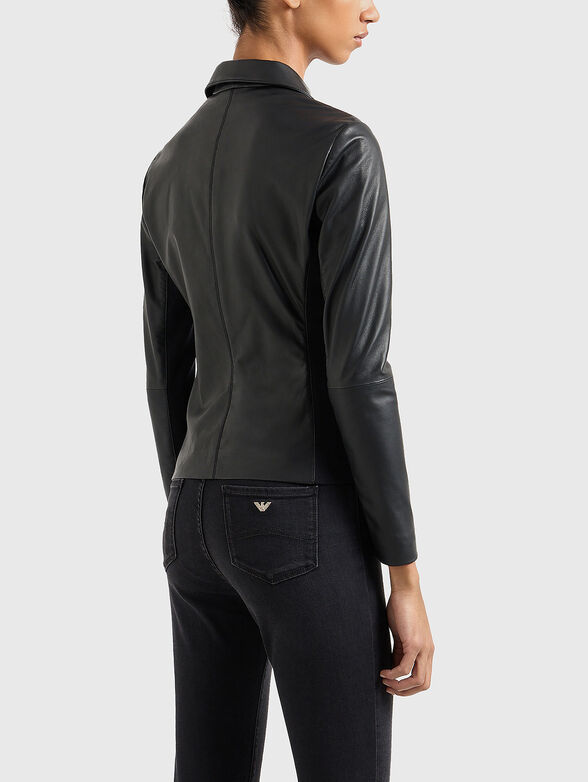 Nappa leather jacket with textile inserts - 3