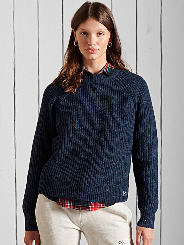 Ribbed sweater with crew neck - 1