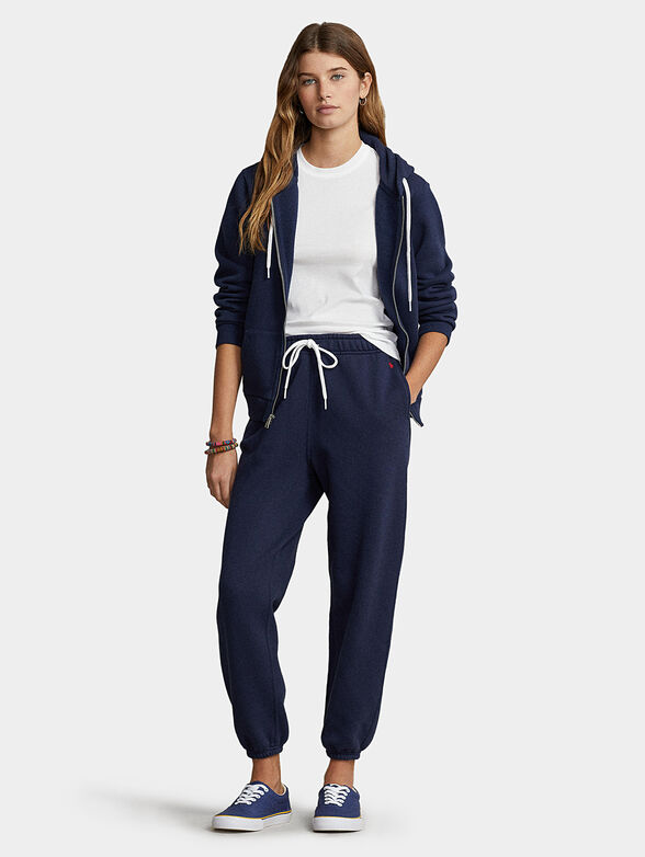 Blue hooded sweatshirt with logo detail - 2