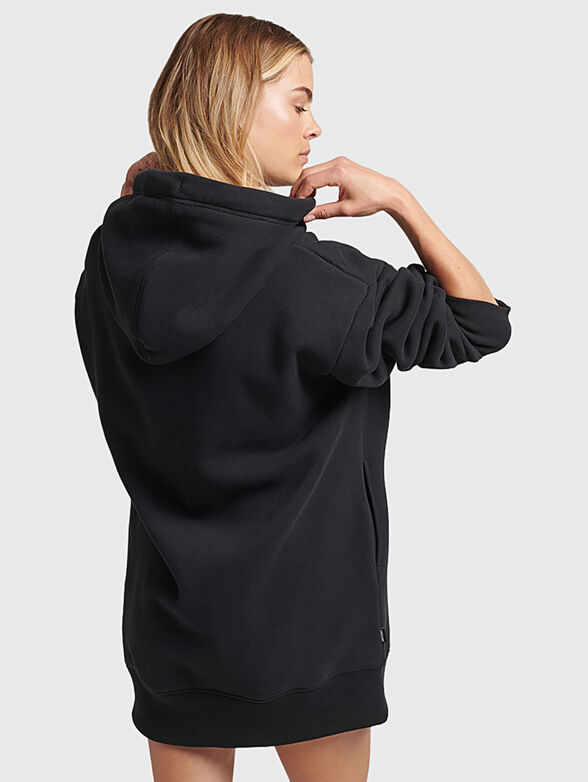 Black hooded sweatshirt dress - 2