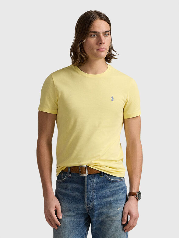 Slim cotton T-shirt with oval neckline - 1