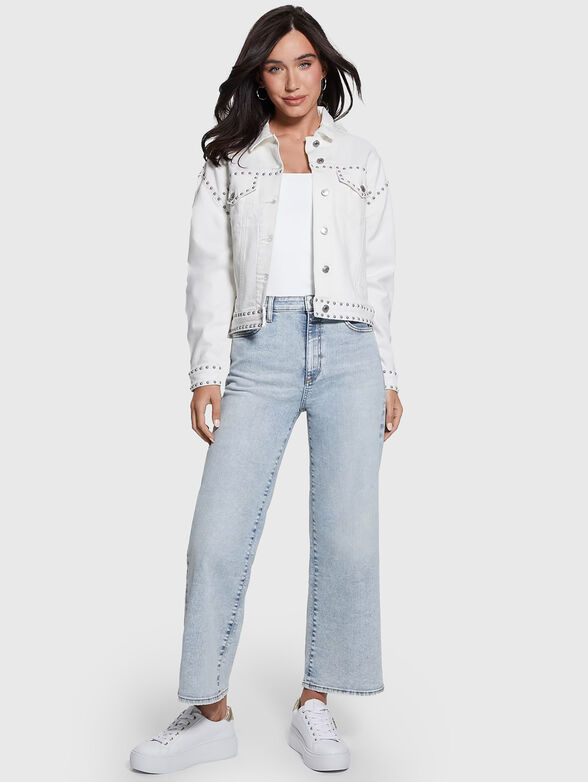 CLARA back print denim jacket - 6