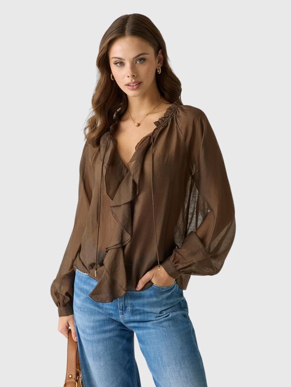 Blouse with ruffles and ties - 1