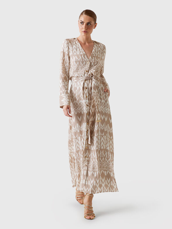 BRITNEY maxi dress with print and waist belt - 1