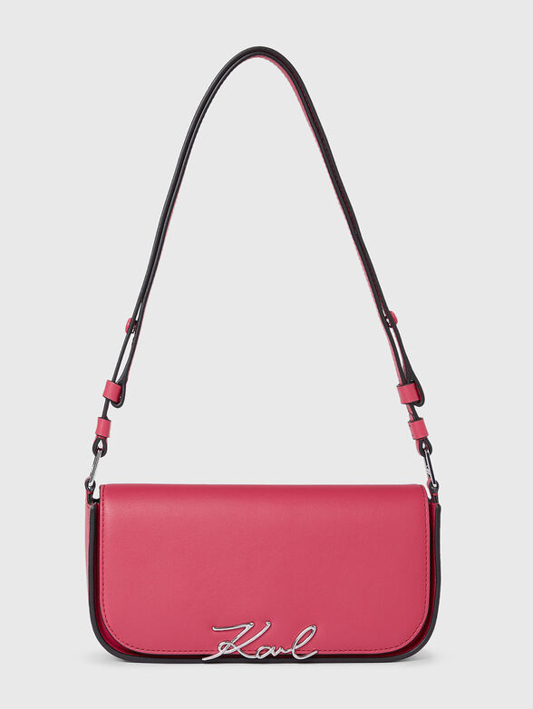 K/SIGNATURE CB black leather bag with gold logo - 1