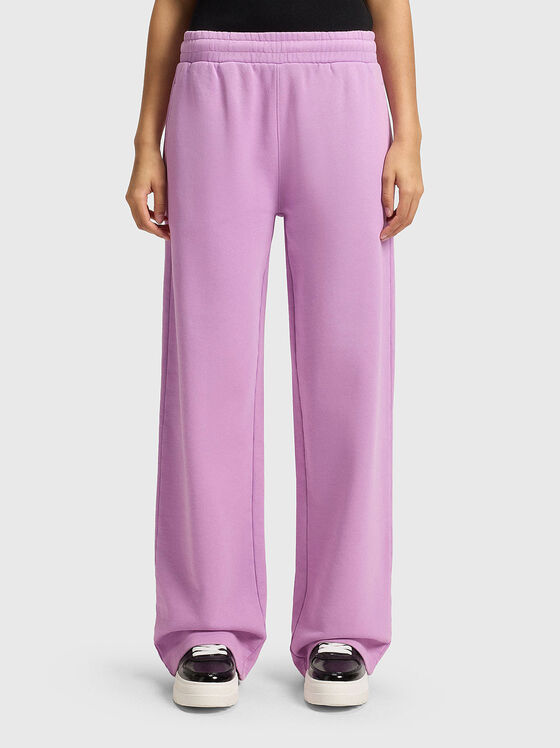 Спортен панталон от памук с широки крачоли - 1