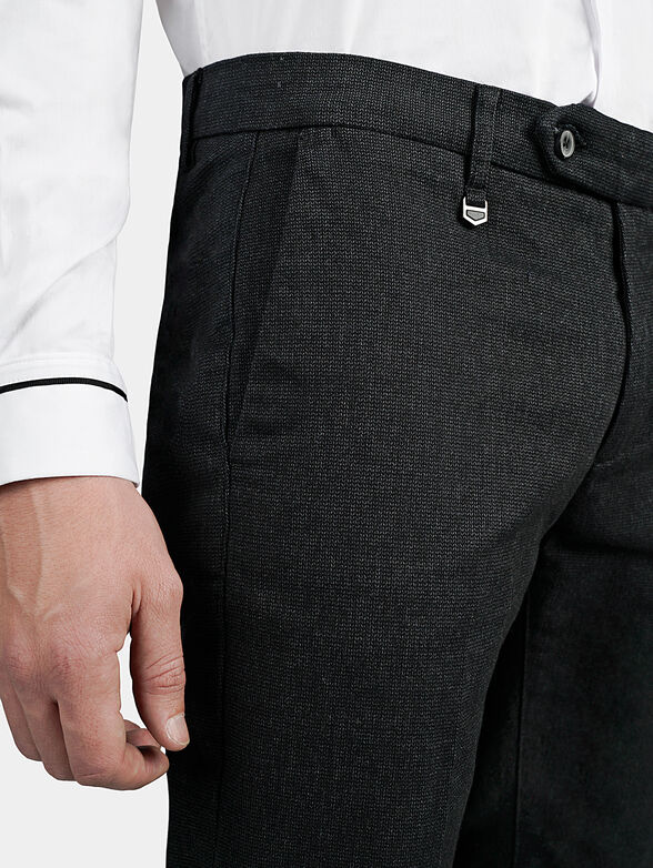 BRYAN Black cotton trousers - 4