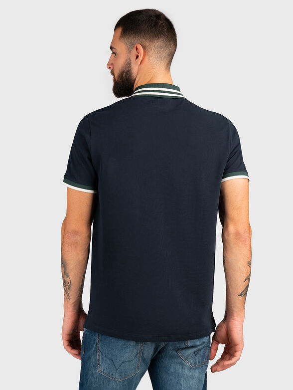 Cotton polo-shirt in dark blue color - 3