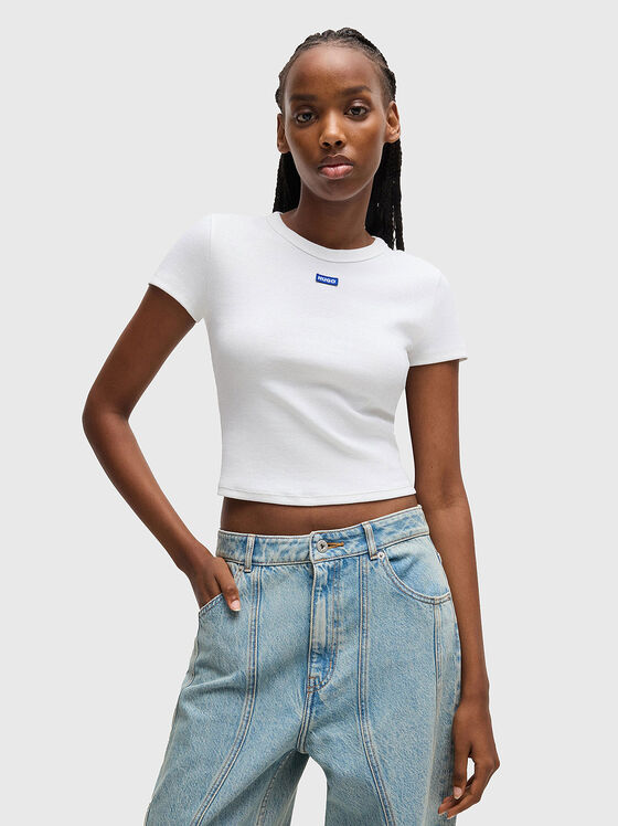 Слим тениска с овално деколте - 1