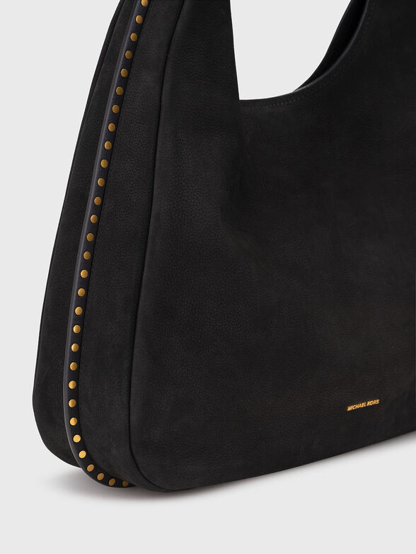 Suede hobo bag with logo - 4