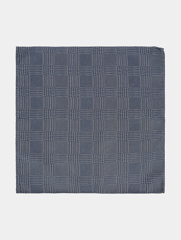 Square silk handkerchief with check print - 1