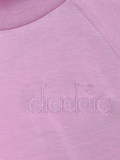 Черна памучна тениска с бродирано лого - 4