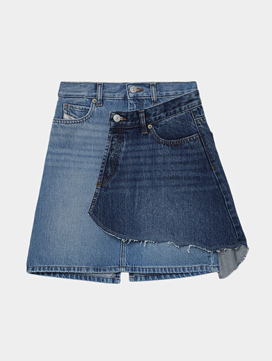 Denim skirt with layered front - 2
