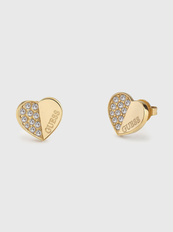 LOVELY earrings with crystals in golden color - 1