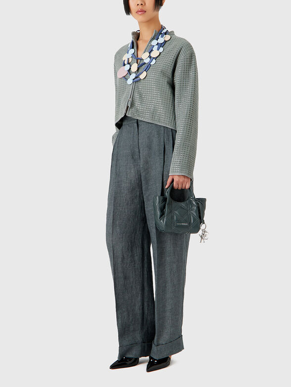 Leather jacket in green - 2