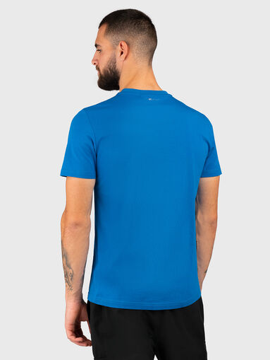 Cotton blue T-shirt with print - 3