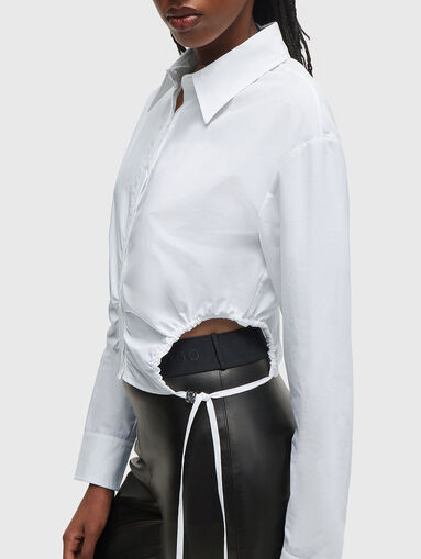 ELIESA white shirt with cut-out details and ties - 4