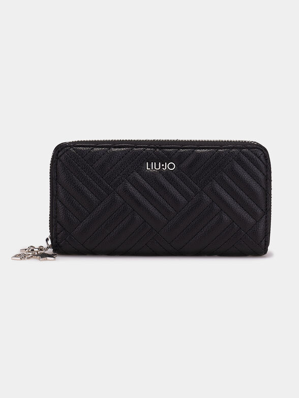 Black wallet with quilted effect - 1