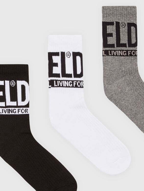 SKM-RAY set of three pairs socks with logo accent  - 2