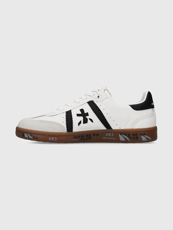 BONNIE leather shoes with accent sole - 4