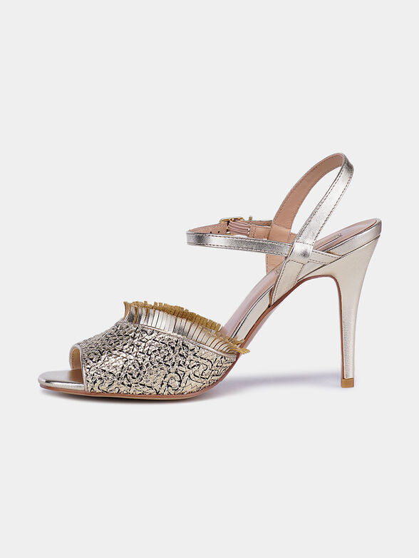 APRIL Fringed sandals with logo print - 4