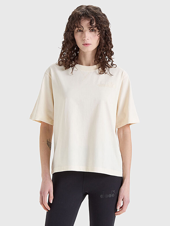 Black T-shirt with logo embroidery - 1