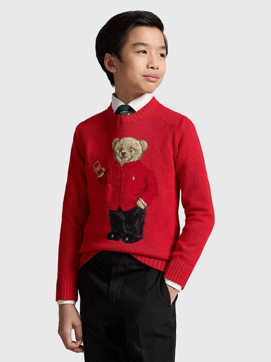 Пуловер с Polo Bear бродерия - 1