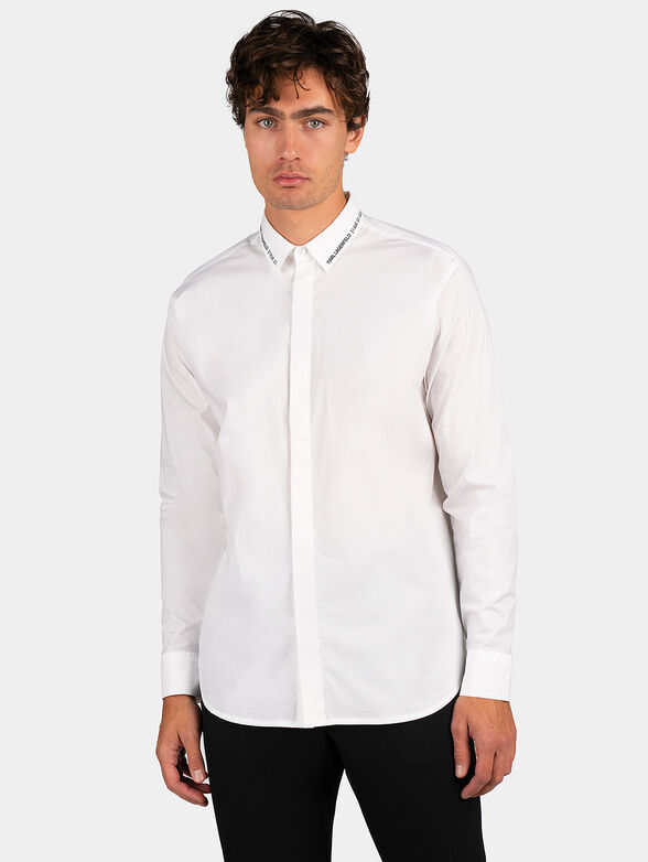 Cotton shirt with logo detail - 1