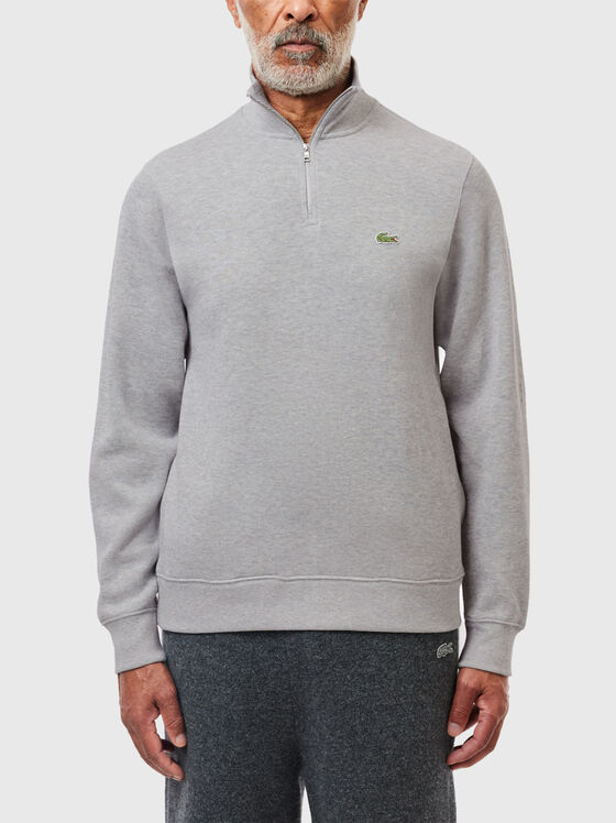 High neck zipped interlock sweatshirt - 1