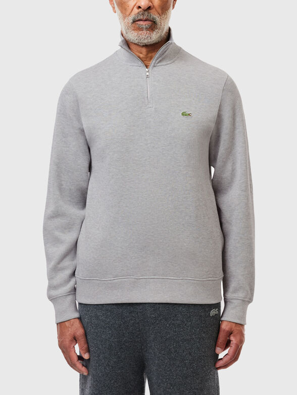 High neck zipped interlock sweatshirt - 1