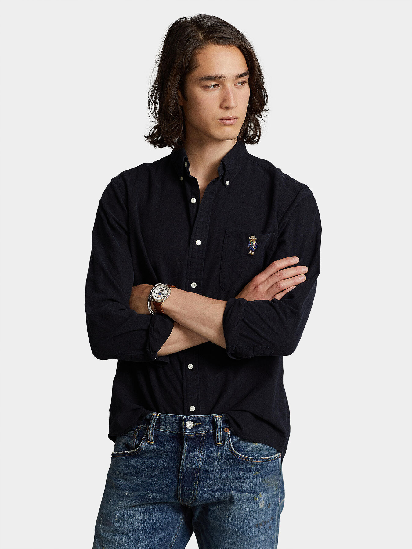 Shirt with embroidered pocket with Polo Bear brand POLO RALPH