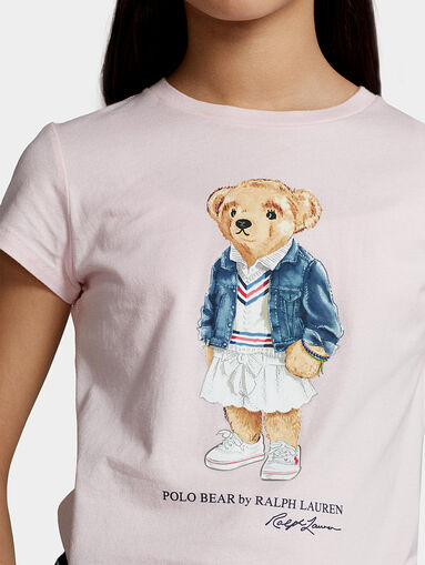 Polo Bear printed pink T-shirt - 4