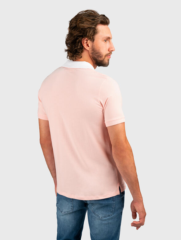 Black polo shirt with contrast collar and logo - 2