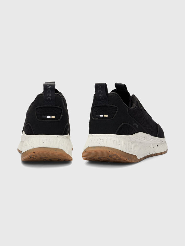 Lace up sneakers in black  - 3