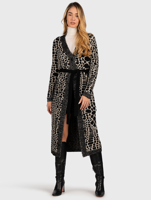 Long vest with animal print - 1