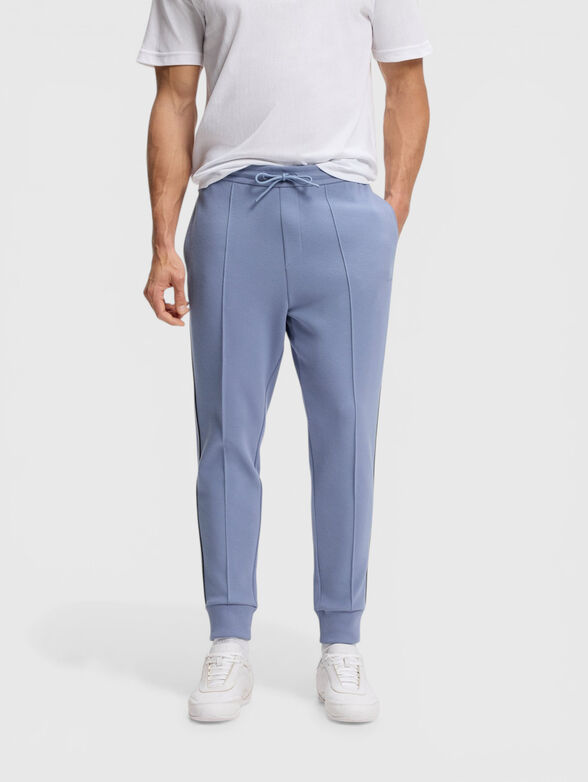 Cotton blend pants with contrasting trim - 1